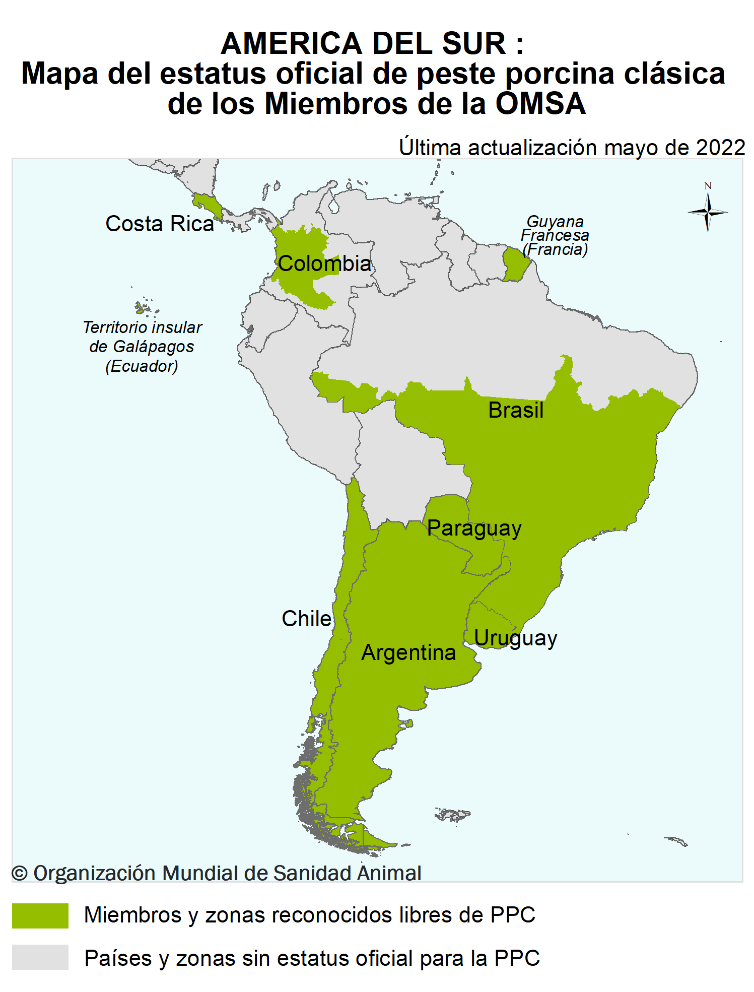 peste porcina mapa sudamerica OMSA
