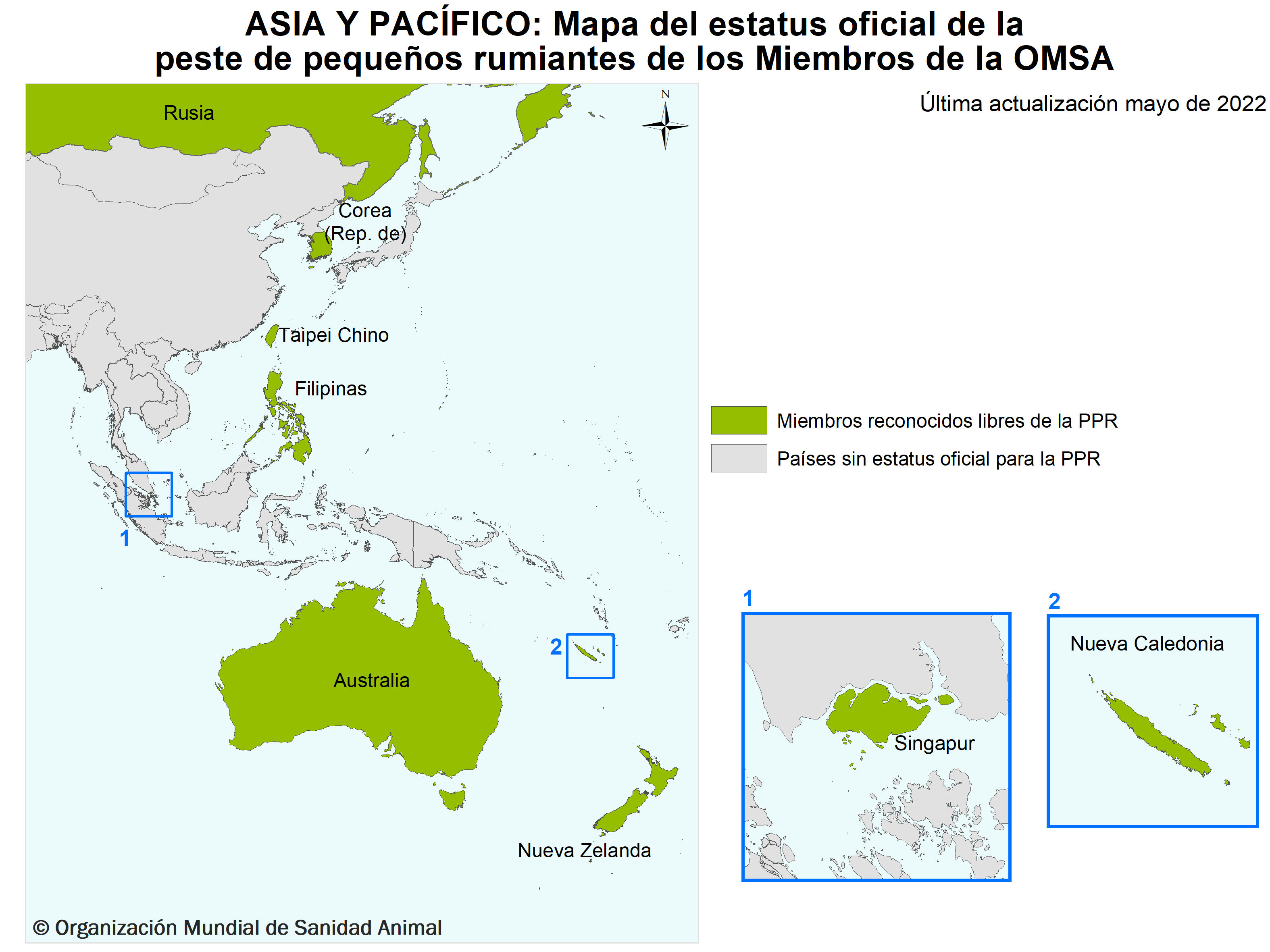 Asia y Pacifica Mapa de PPR Asia