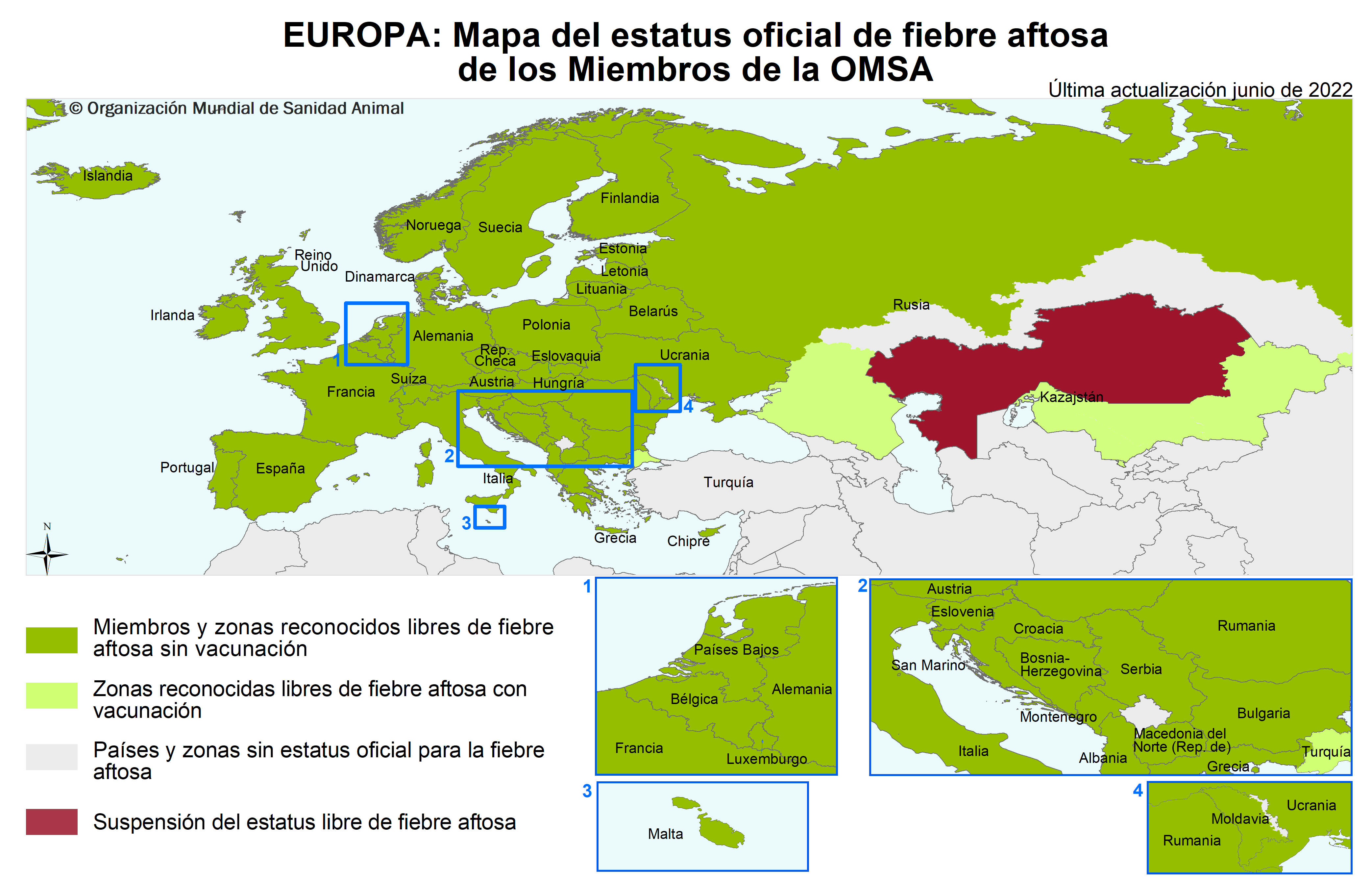 Fiebre aftosa mapa europa