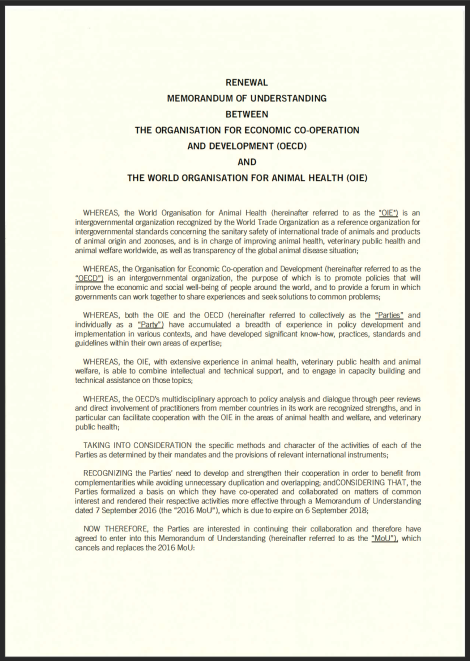 Memorandum of Understanding between the Organisation for Economic-Co-operation and Development (OECD)